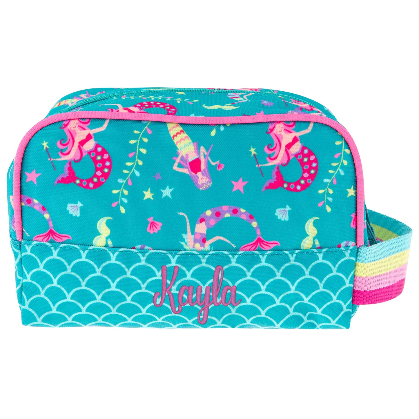 Personalized Mermaid kids toiletry bag by Stephen Joseph, front view