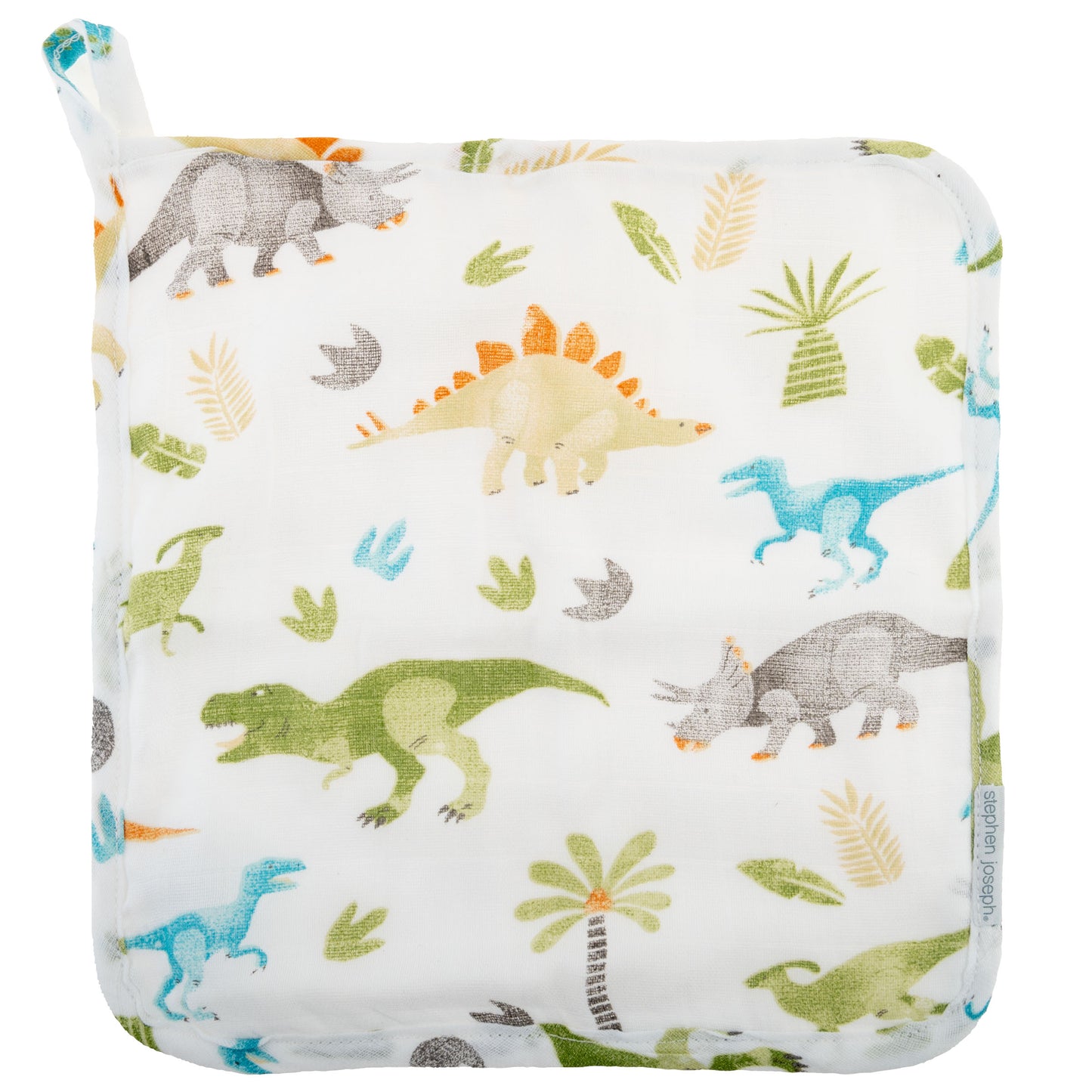 Dinosaur Muslin Hooded Towel & Washcloth Set, Bamboo Blend