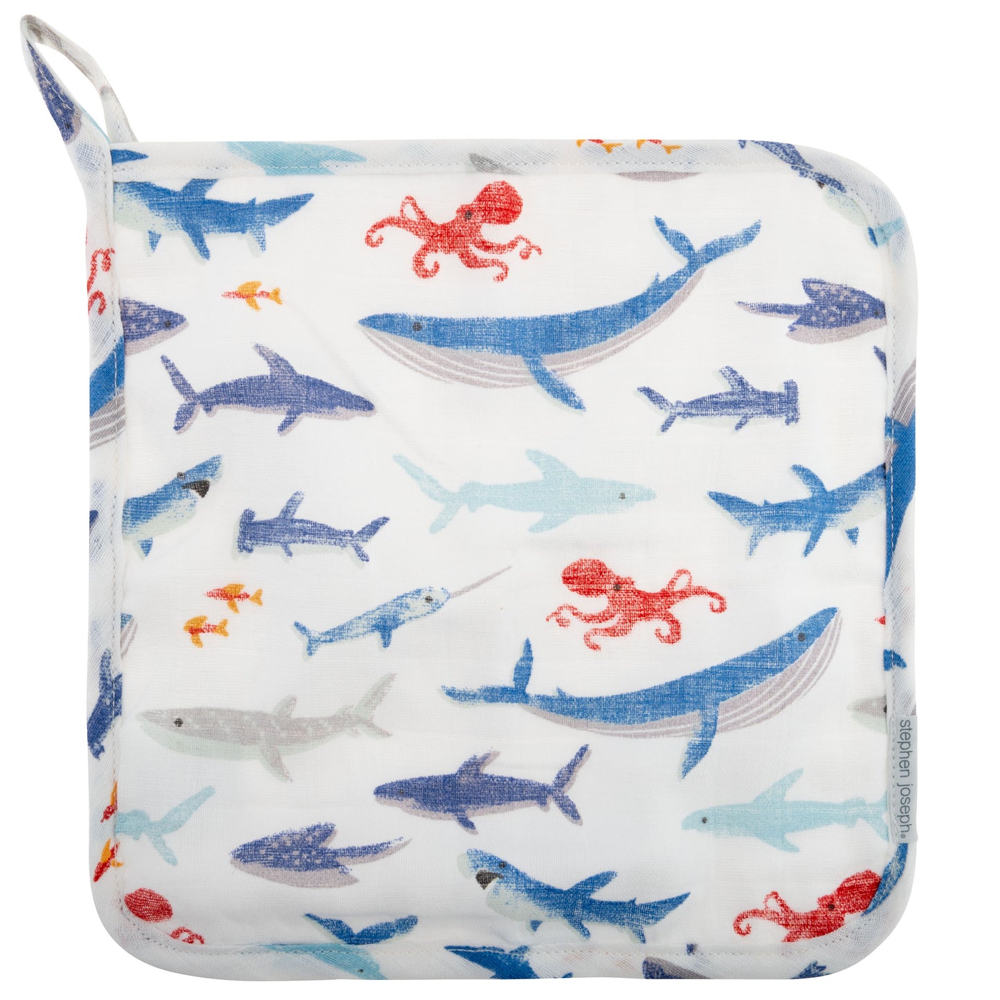 Shark Muslin Hooded Towel & Washcloth Set, Bamboo Blend