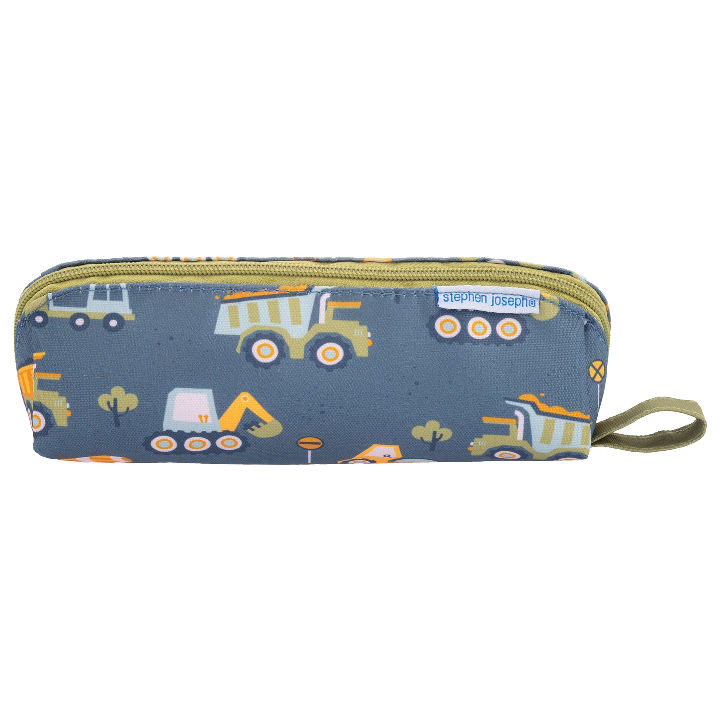 New Construction pencil pouch, all over print design front view