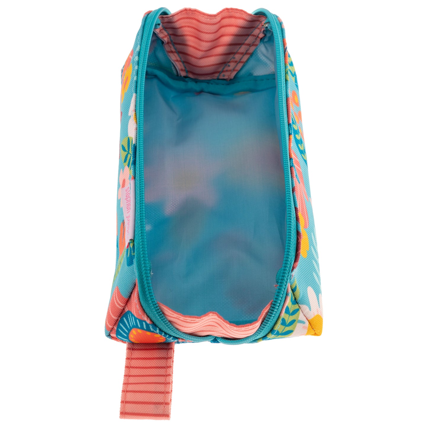 Personalized Stephen Joseph Turquoise Floral All Over Print Pencil Pouch
