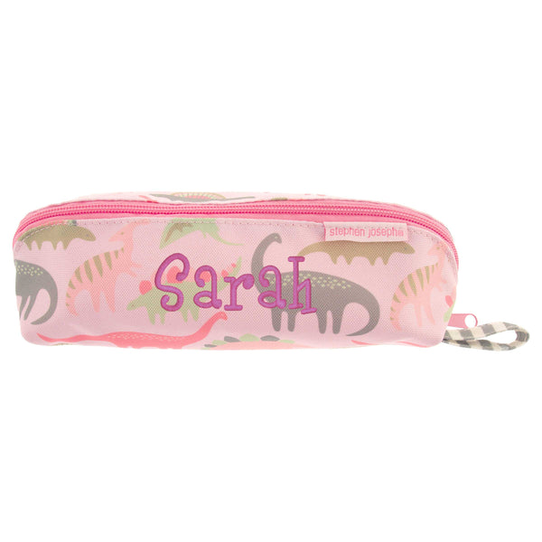 Stephen Joseph All Over Print Pencil Pouch, Pink Dinosaur