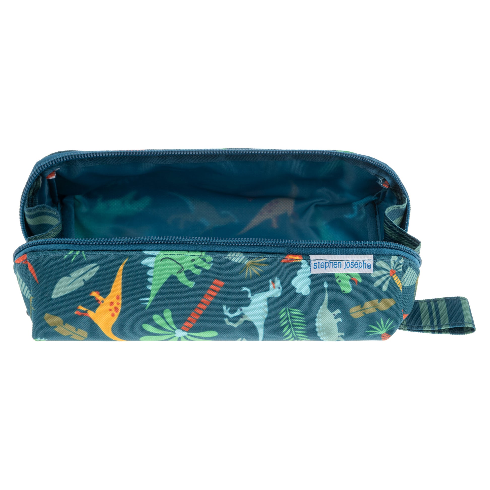 Green Dinosaur pencil pouch, additional angle 3