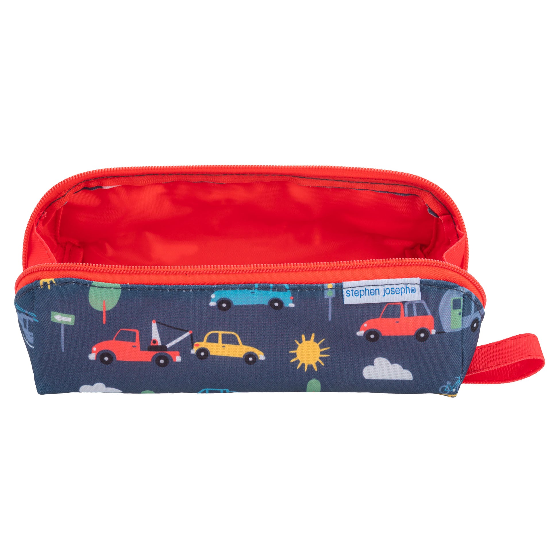 Blue Transportation pencil pouch, additional angle 3