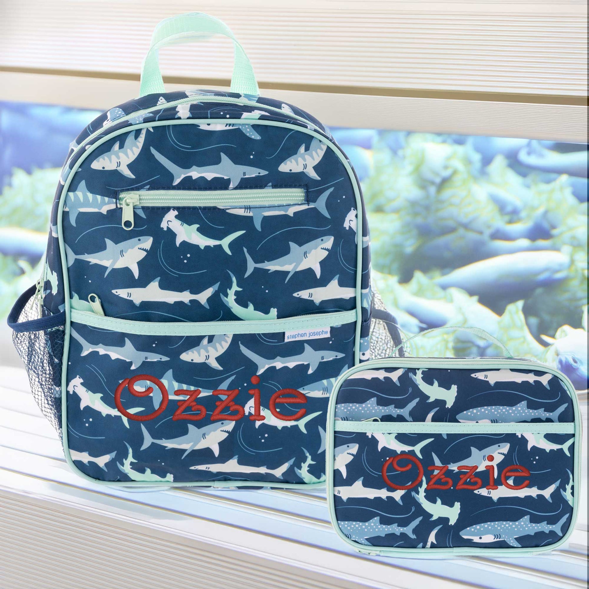 Shark junior backpack, alternate angle