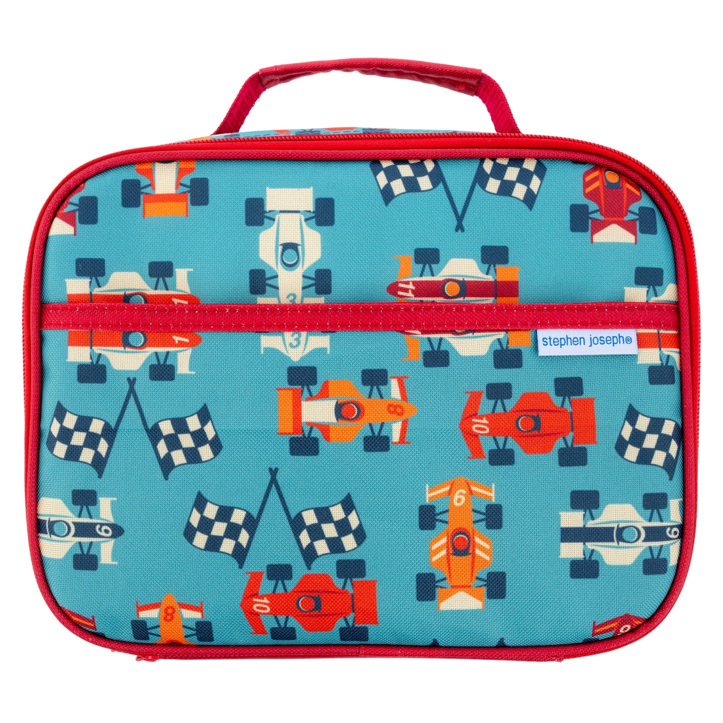Racecar junior lunch box, front view