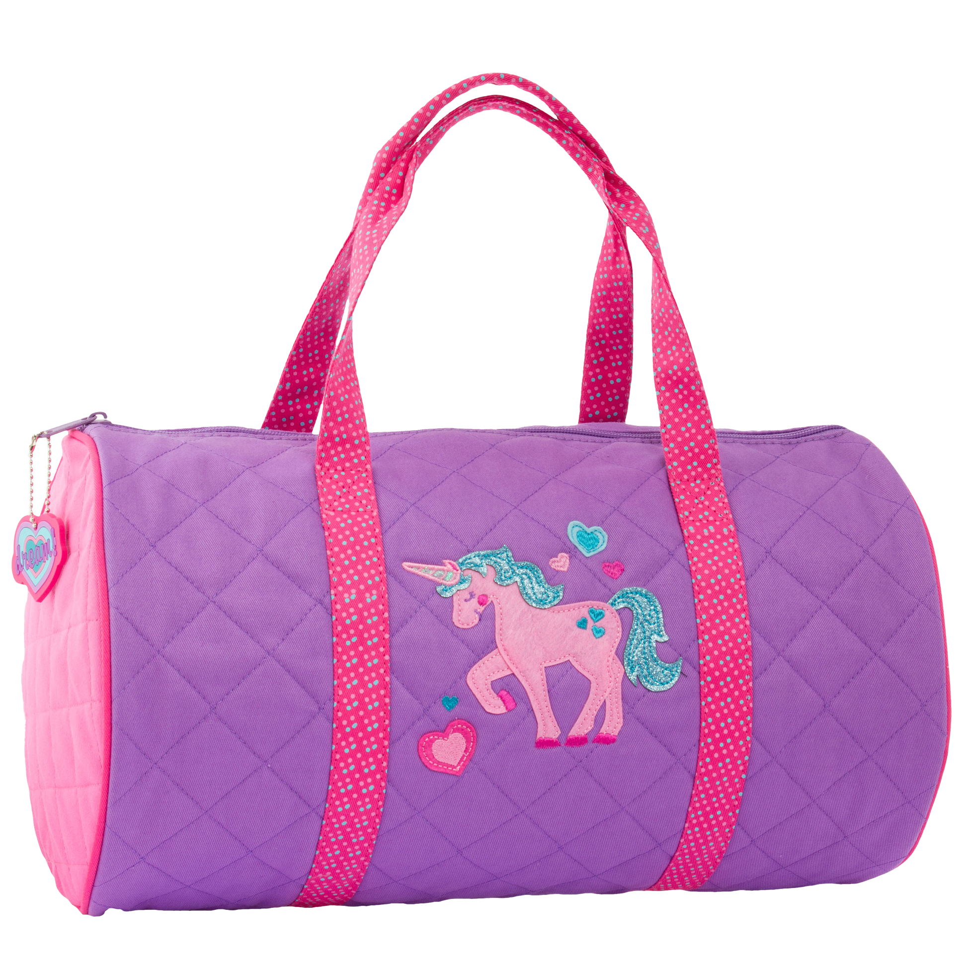 Personalized Stephen Joseph Quilted Duffle Bag - Purple Unicorn Design by Stephen Joseph