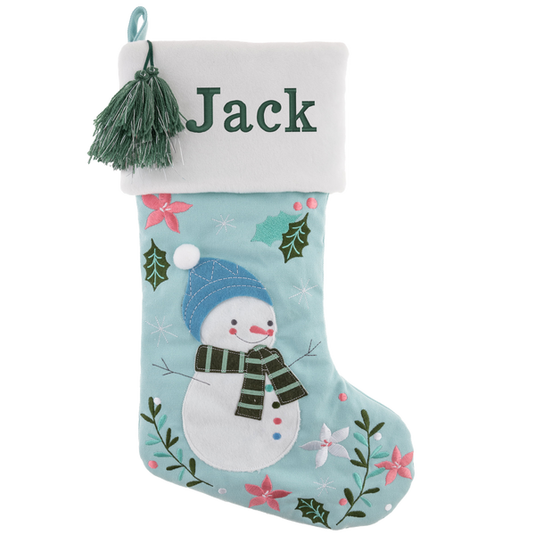 Stephen Joseph Embroidered Holiday Stocking, Snowman