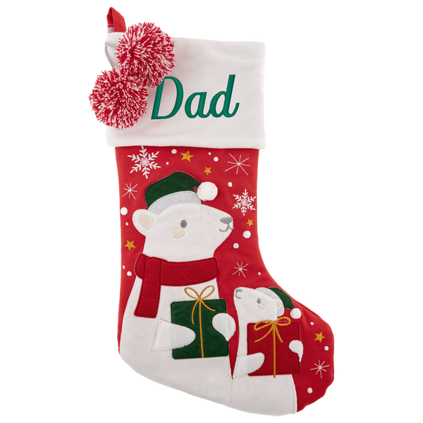 Stephen Joseph Embroidered Holiday Stocking, Polar Bear