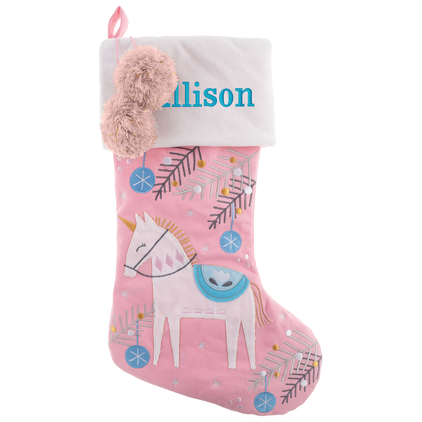 Personalized Stephen Joseph Embroidered Holiday Stocking, Unicorn