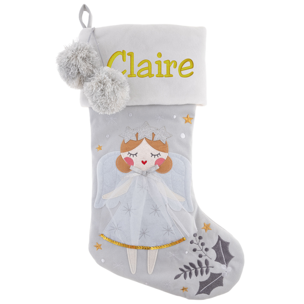 Stephen Joseph Embroidered Holiday Stocking, Blond Angel