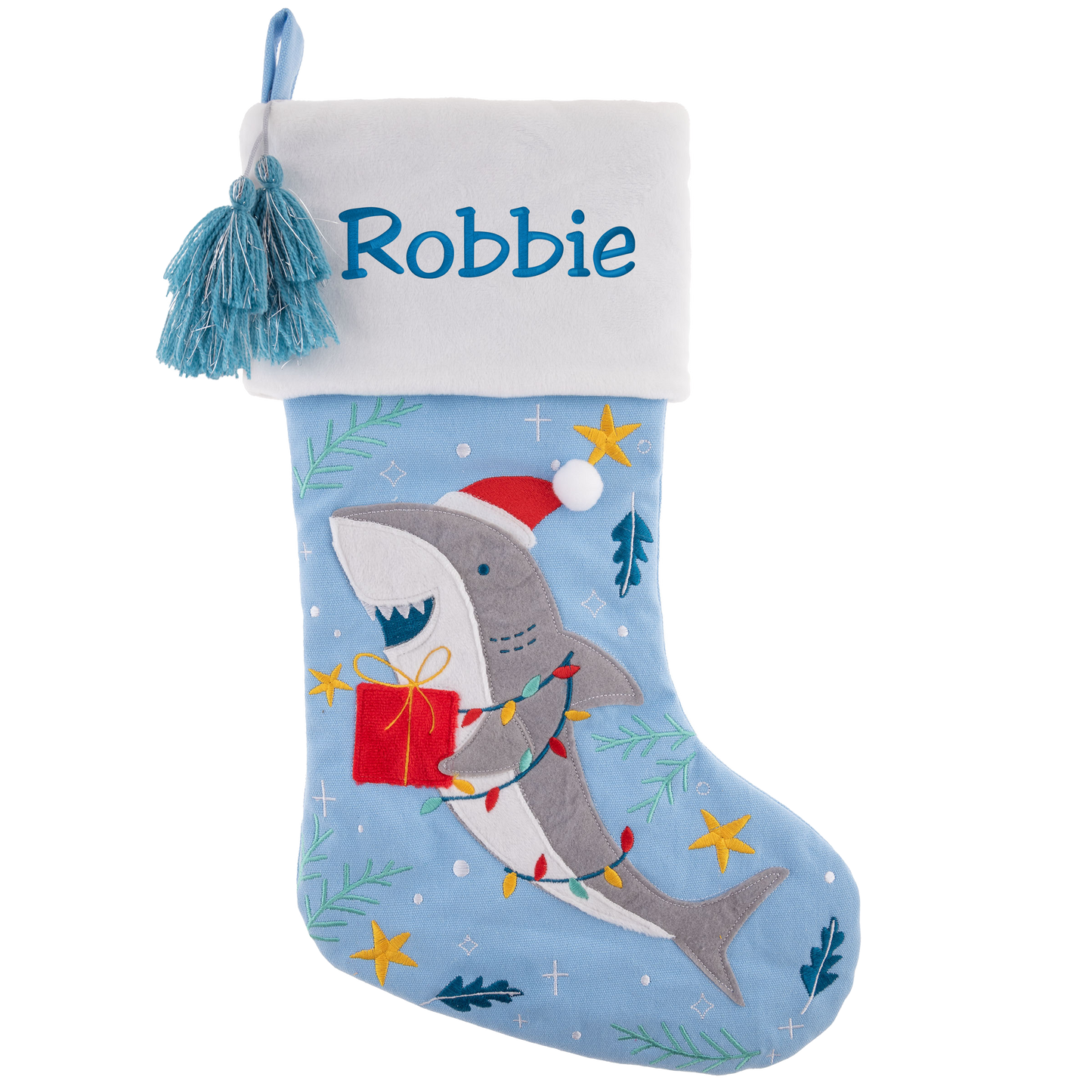 Personalized Shark stocking by Stephen Joseph