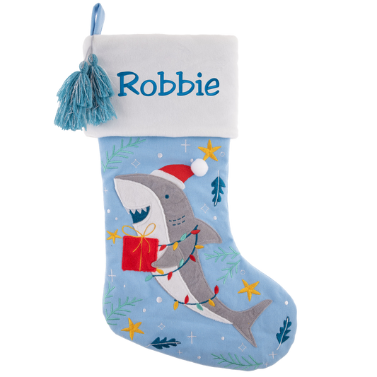 Personalized Shark stocking by Stephen Joseph