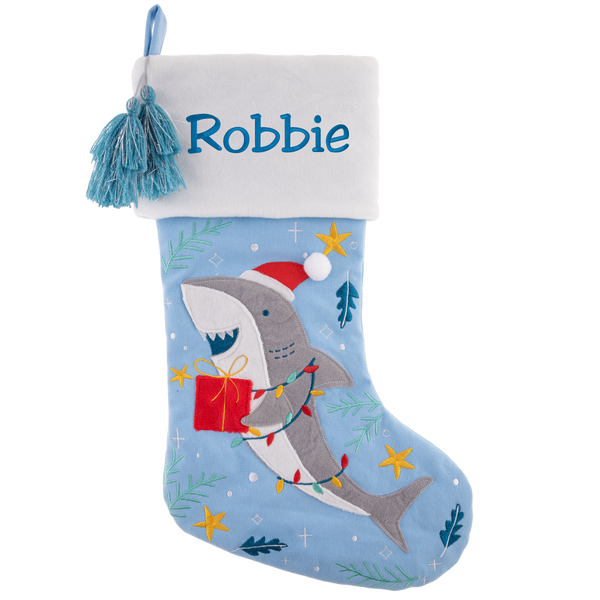 Stephen Joseph Embroidered Holiday Stocking, Shark