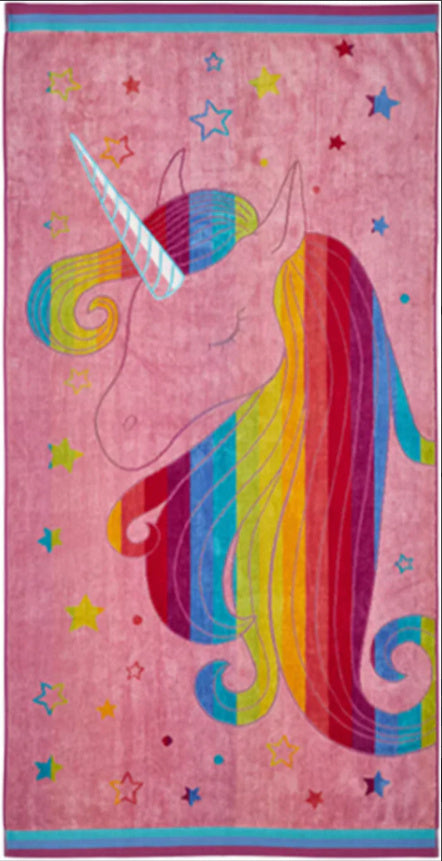 Personalized 30 x 60 in. Large Unicorn Beach Towel, product view