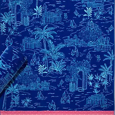 Personalized 40 x 72 in. Blue Tropical Beach Towel, alternate product view 2