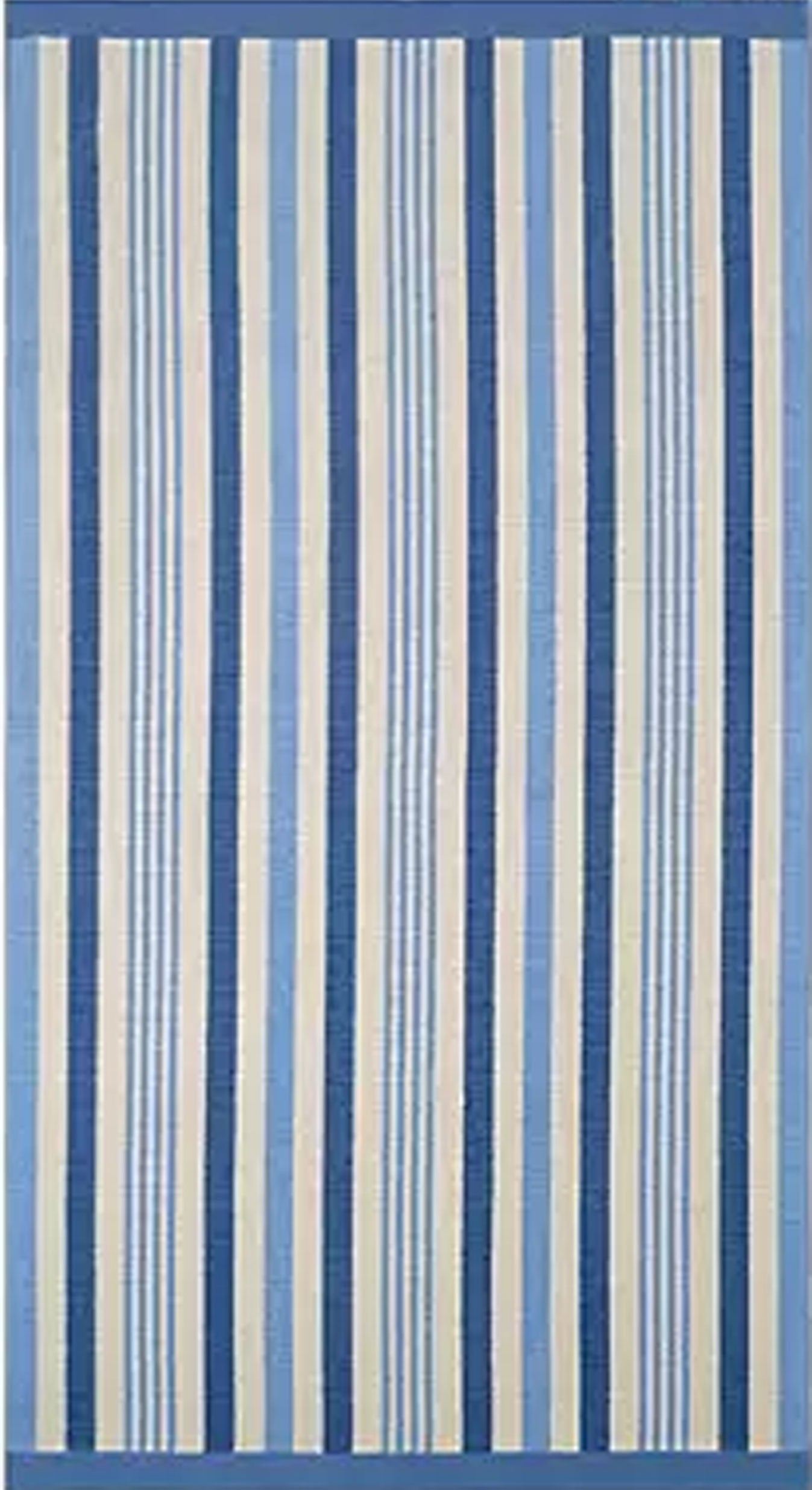 Personalized seashore striped beach towel oversized 40 x 72 inches flat view