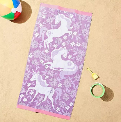 Personalized 30 x 60 in. Unicorn Garden Beach Towel, product view
