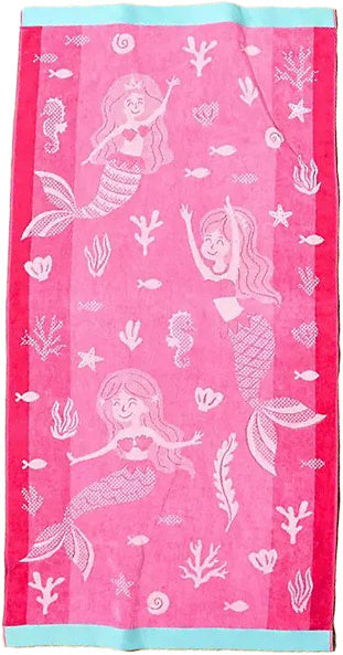 Personalized 30 x 60 in. Pink Mermaids Beach Towel, alternate product view 1