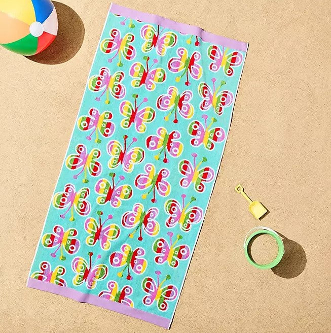 Personalized 30 x 60 in. Butterflies Beach Towel, product view