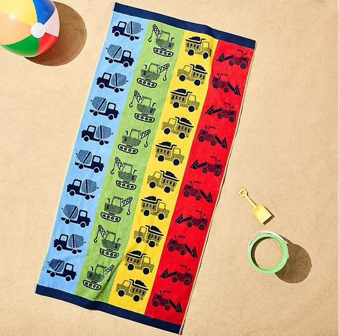 Personalized 30 x 60 in. Construction Beach Towel, alternate product view 1