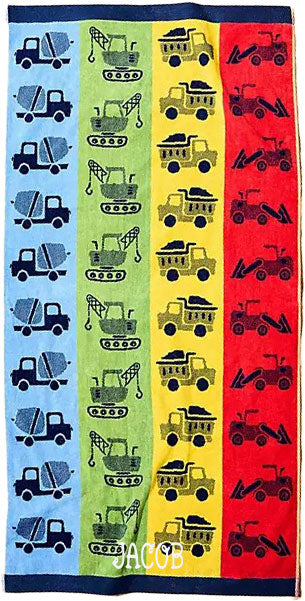 Personalized 30 x 60 in. Construction Beach Towel, personalized example