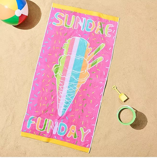 Personalized 30 x 60 in. Sundae Beach Towel, product view