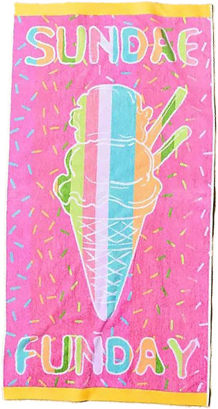 Personalized 30 x 60 in. Sundae Beach Towel, alternate product view 1