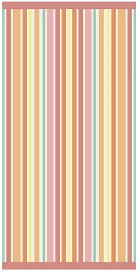 Personalized coral striped Sunwash kids beach towel 30 x 60 inches folded view