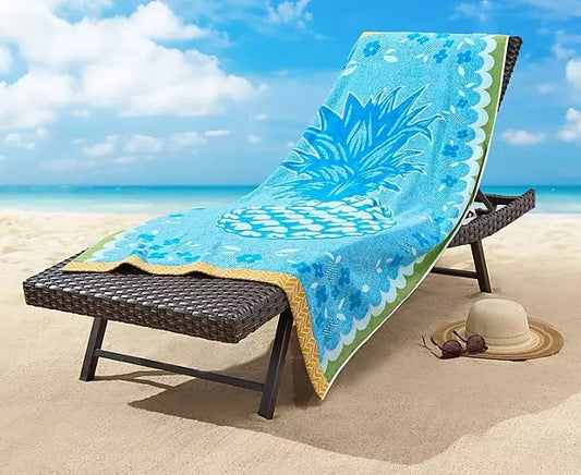 Personalized 40 x 72 in. Blue Pineapple Beach Towel, product view