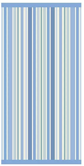 Personalized blue striped Sunwash beach towel oversized 40 x 72 inches flat view