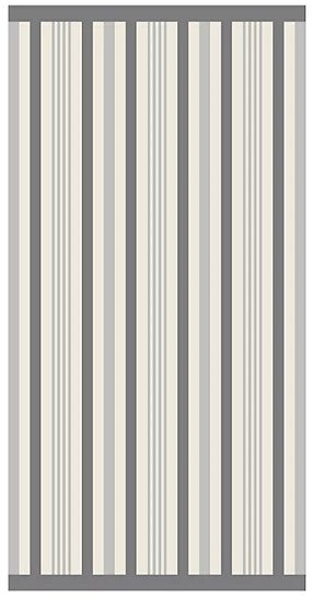 Personalized grey striped Seashore beach towel oversized 40 x 72 inches flat view