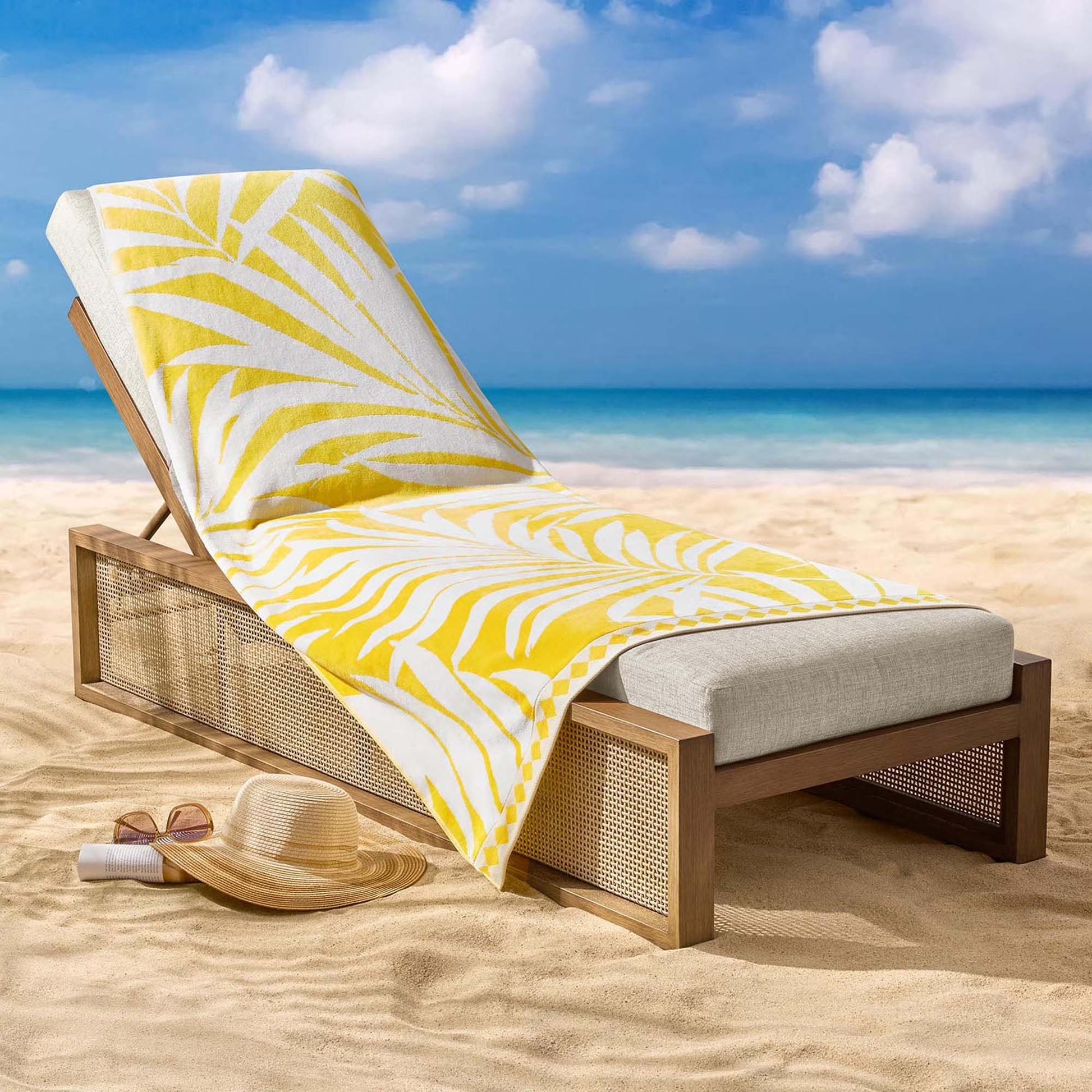 Personalized 40 x 72 in. Golden Leaves Beach Towel, product view