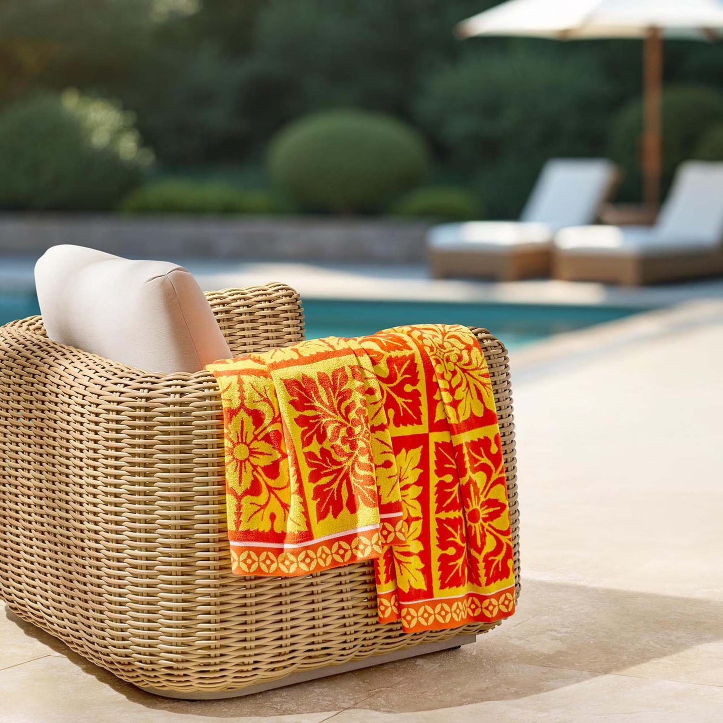 Personalized 40 x 72 in. Orange Tiki Beach Towel, alternate product view 2