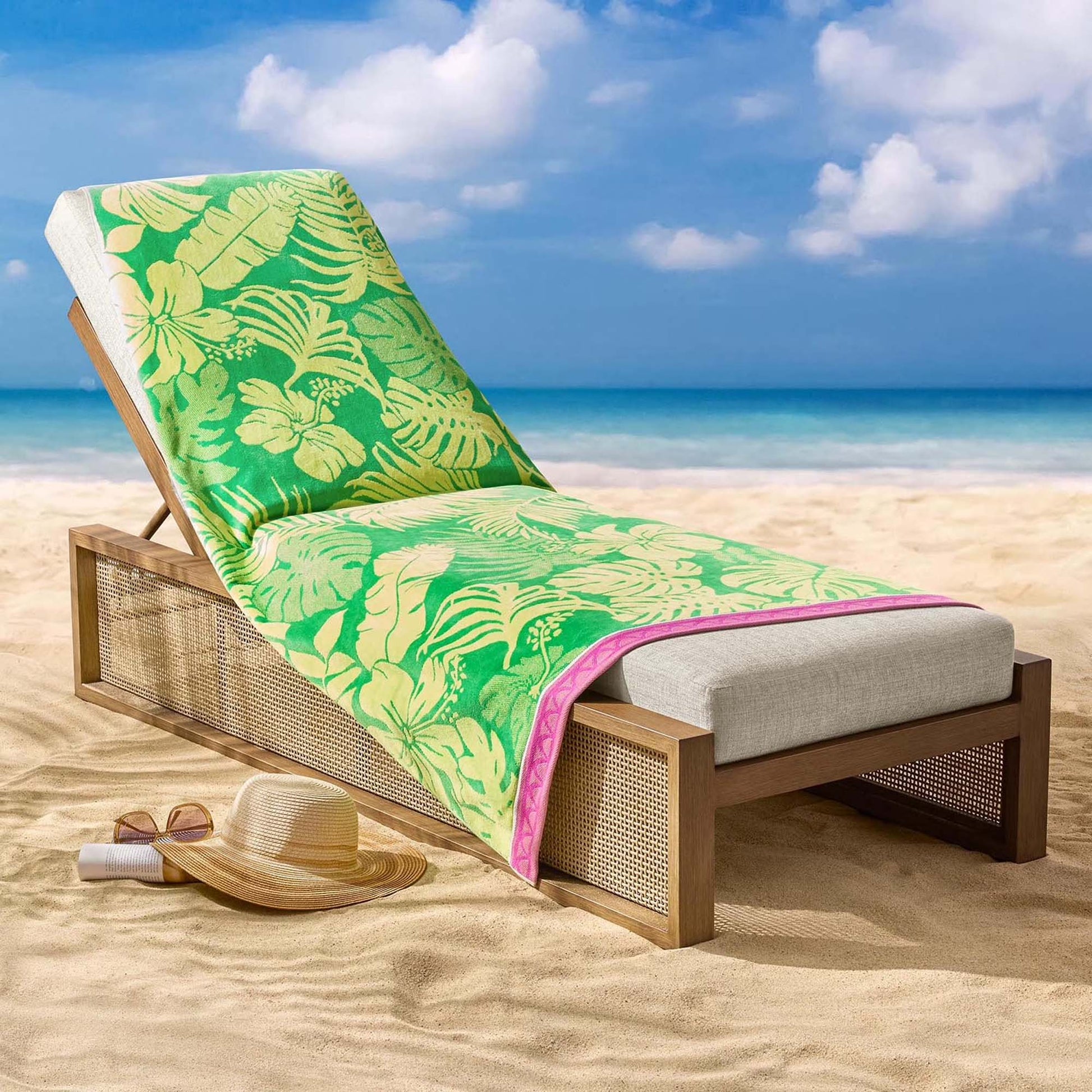 Personalized 40 x 72 in. TropicaFoliage Beach Towel, product view