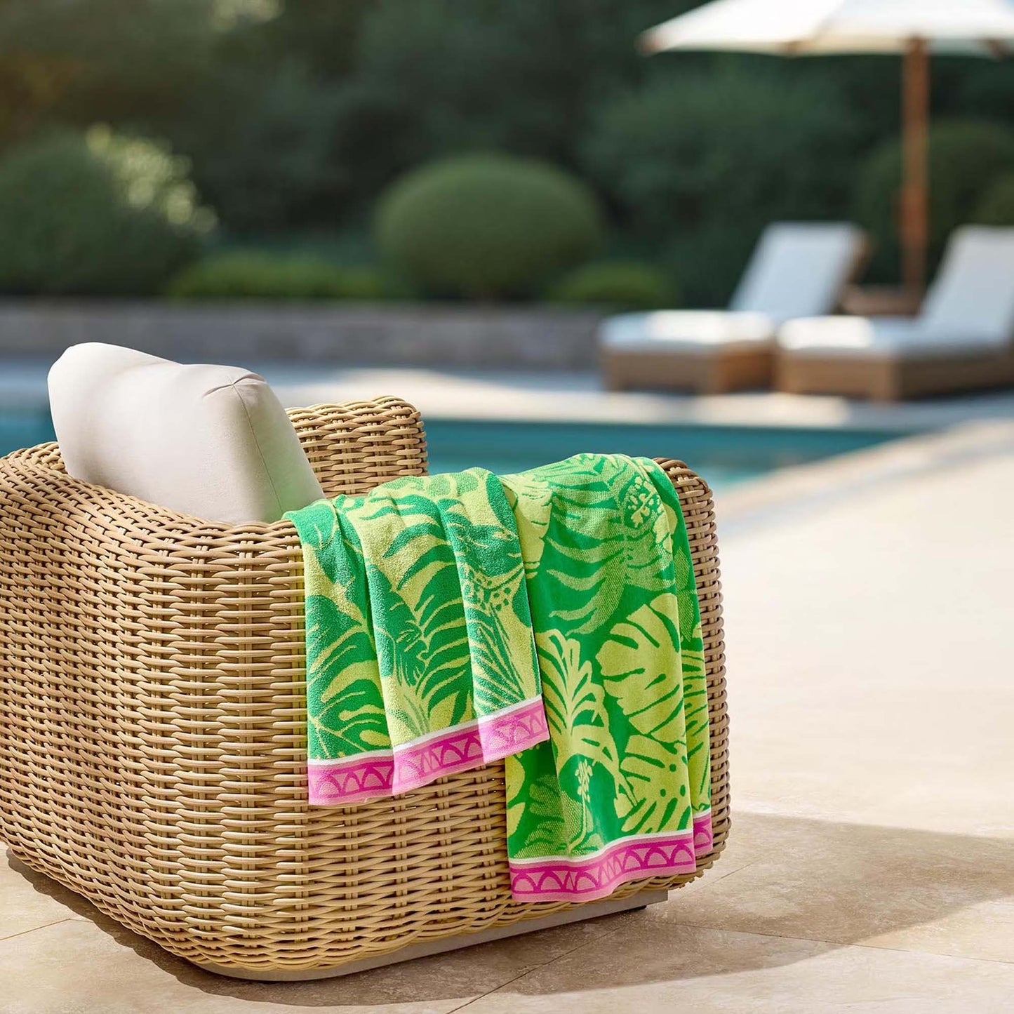 Personalized 40 x 72 in. TropicaFoliage Beach Towel, alternate product view 2