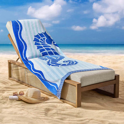 Personalized 40 x 72 in. Seahorse Beach Towel, product view