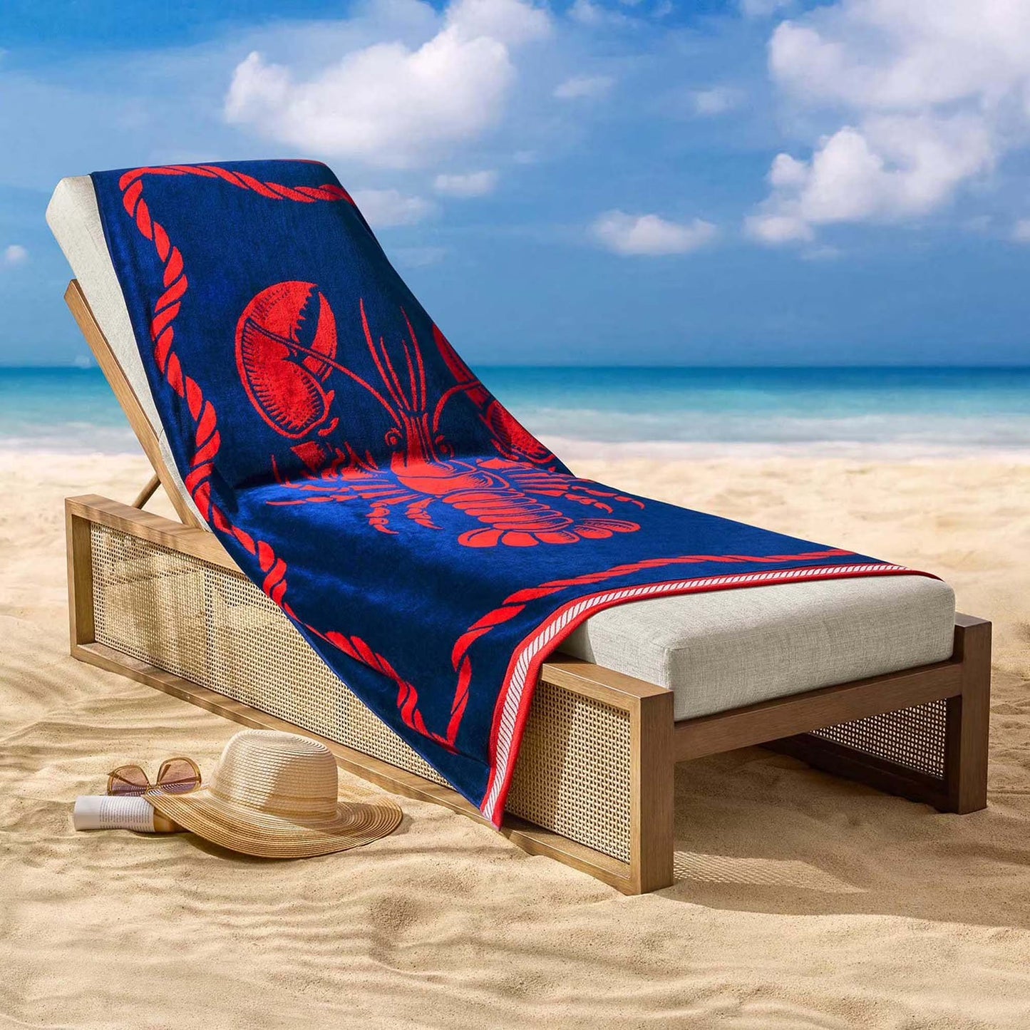 Personalized 40 x 72 in. Lobster Beach Towel, product view
