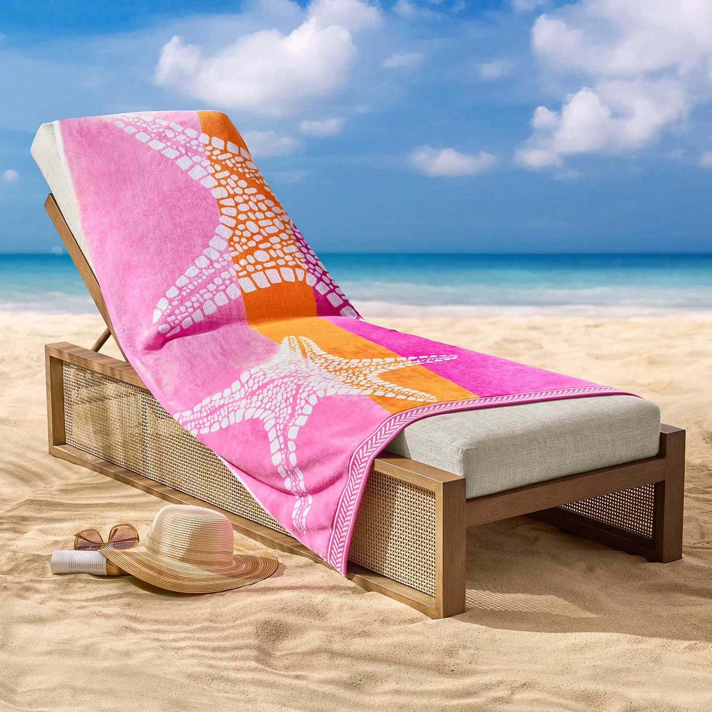 Personalized 40 x 72 in. Starfish Beach Towel, product view