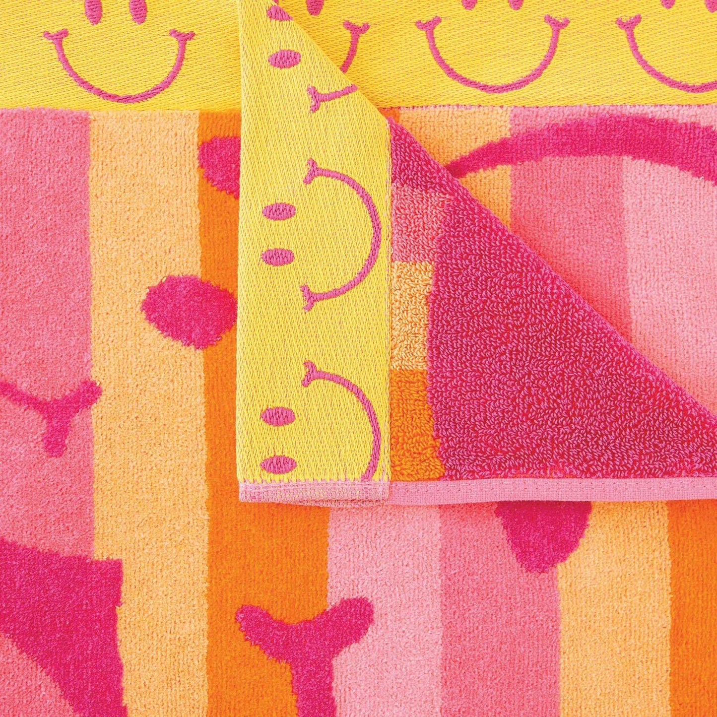 Personalized 30 x 60 in. Happy Faces Beach Towel, alternate product view 3