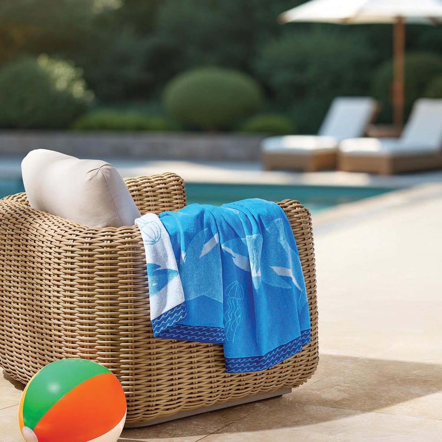 Personalized 30 x 60 in. Shark & Jellyfish Beach Towel, alternate product view 1