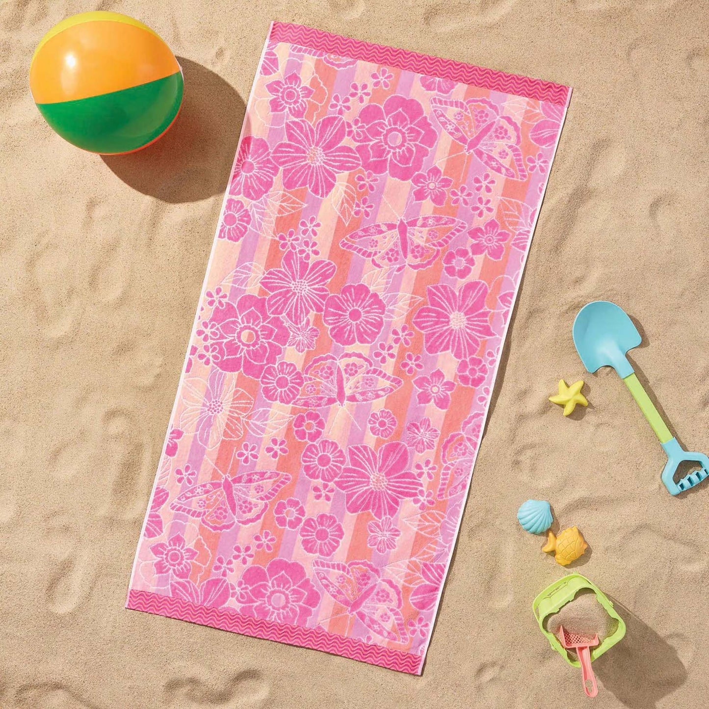 Personalized 30 x 60 in. Groovy Garden Beach Towel, product view