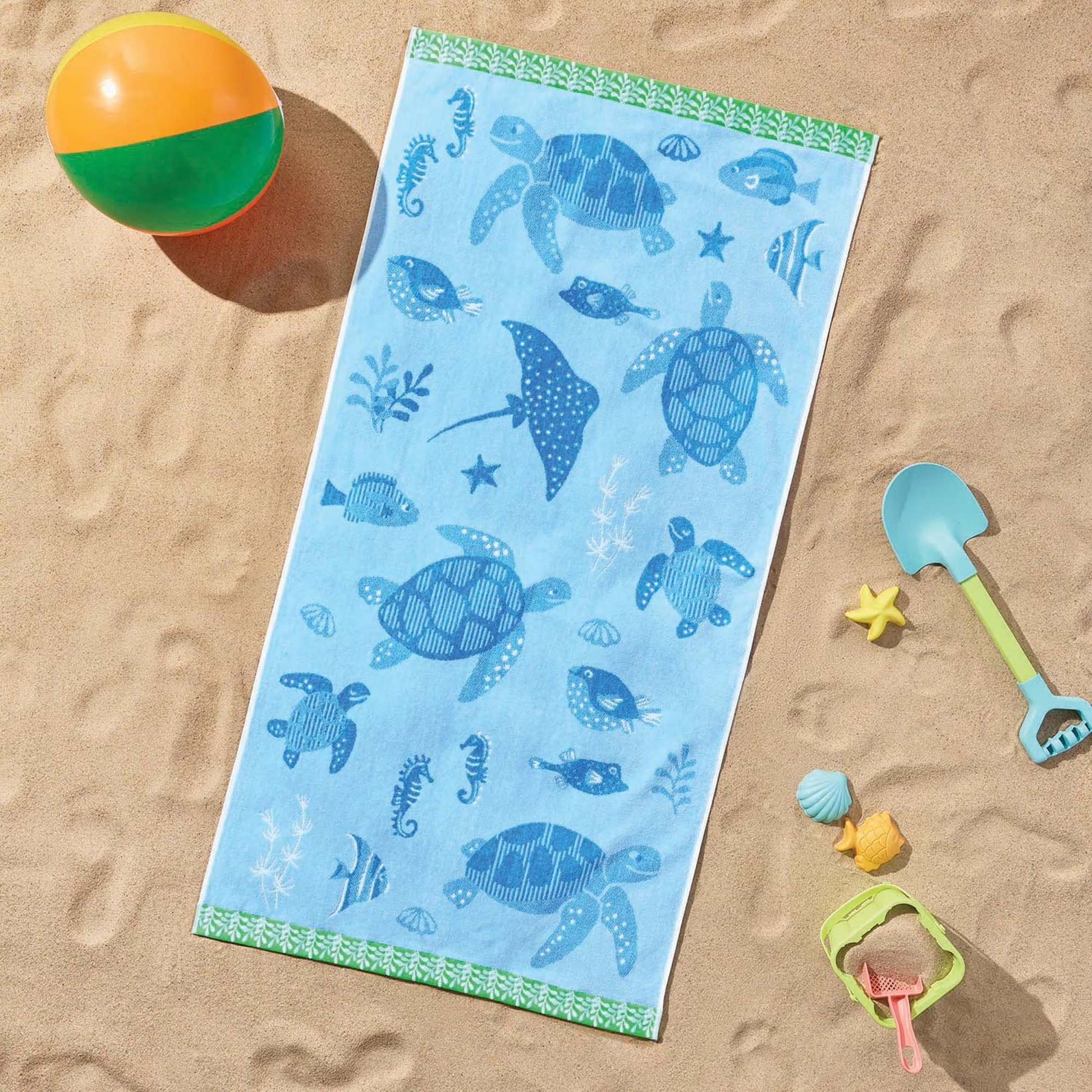 Personalized 30 x 60 in. Sea Life Beach Towel, product view