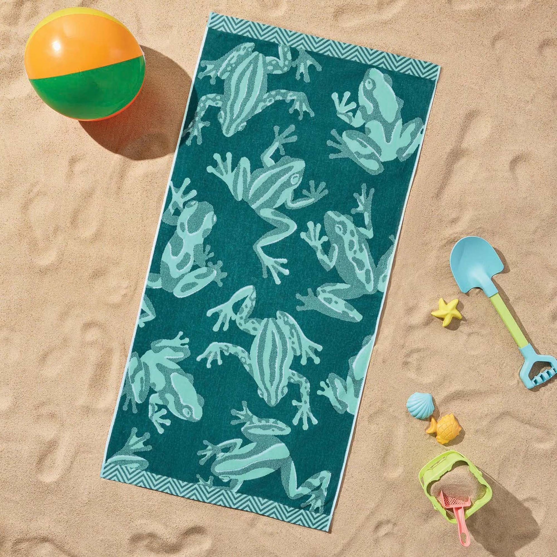 Personalized 30 x 60 in. Tropical Frogs Beach Towel, product view