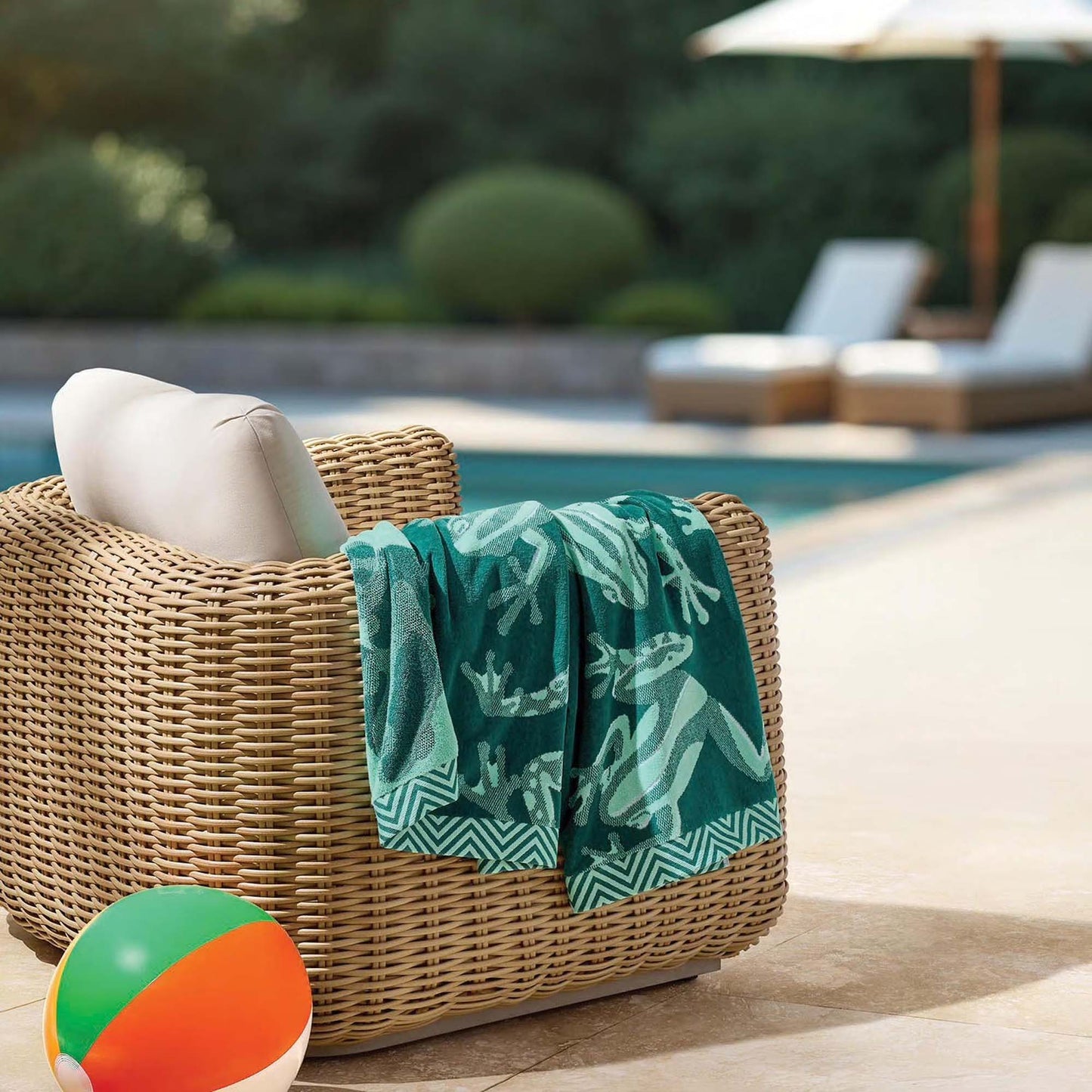 Personalized 30 x 60 in. Tropical Frogs Beach Towel, alternate product view 1