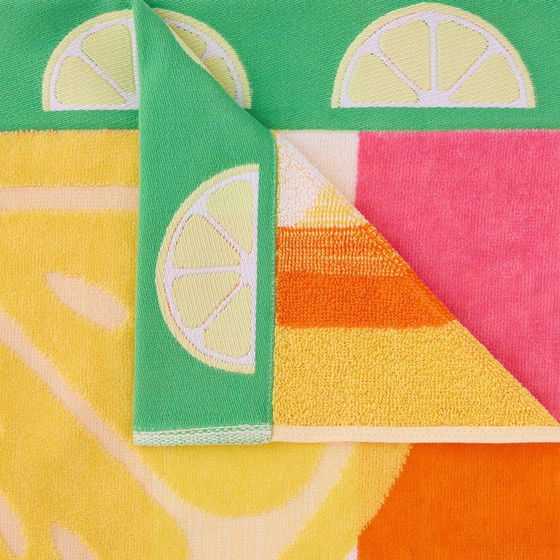 Personalized 40 x 72 in. Lemon Stripe Beach Towel, alternate product view 3