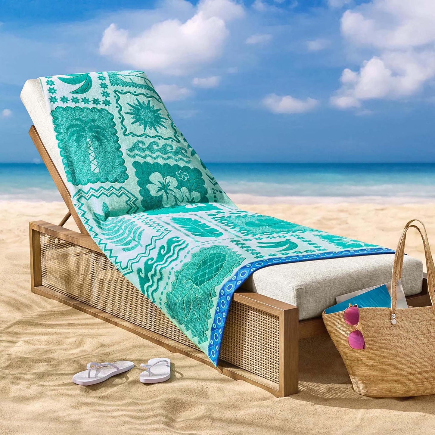 Personalized 40 x 72 in. Tropical Patch Beach Towel, product view