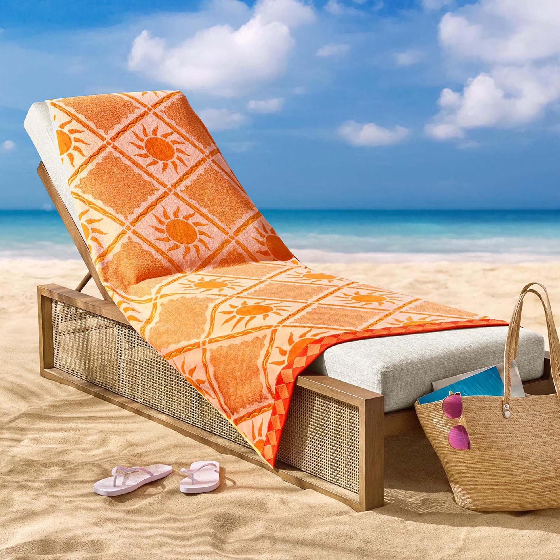 Personalized 40 x 72 in. Orange Suns Beach Towel, product view