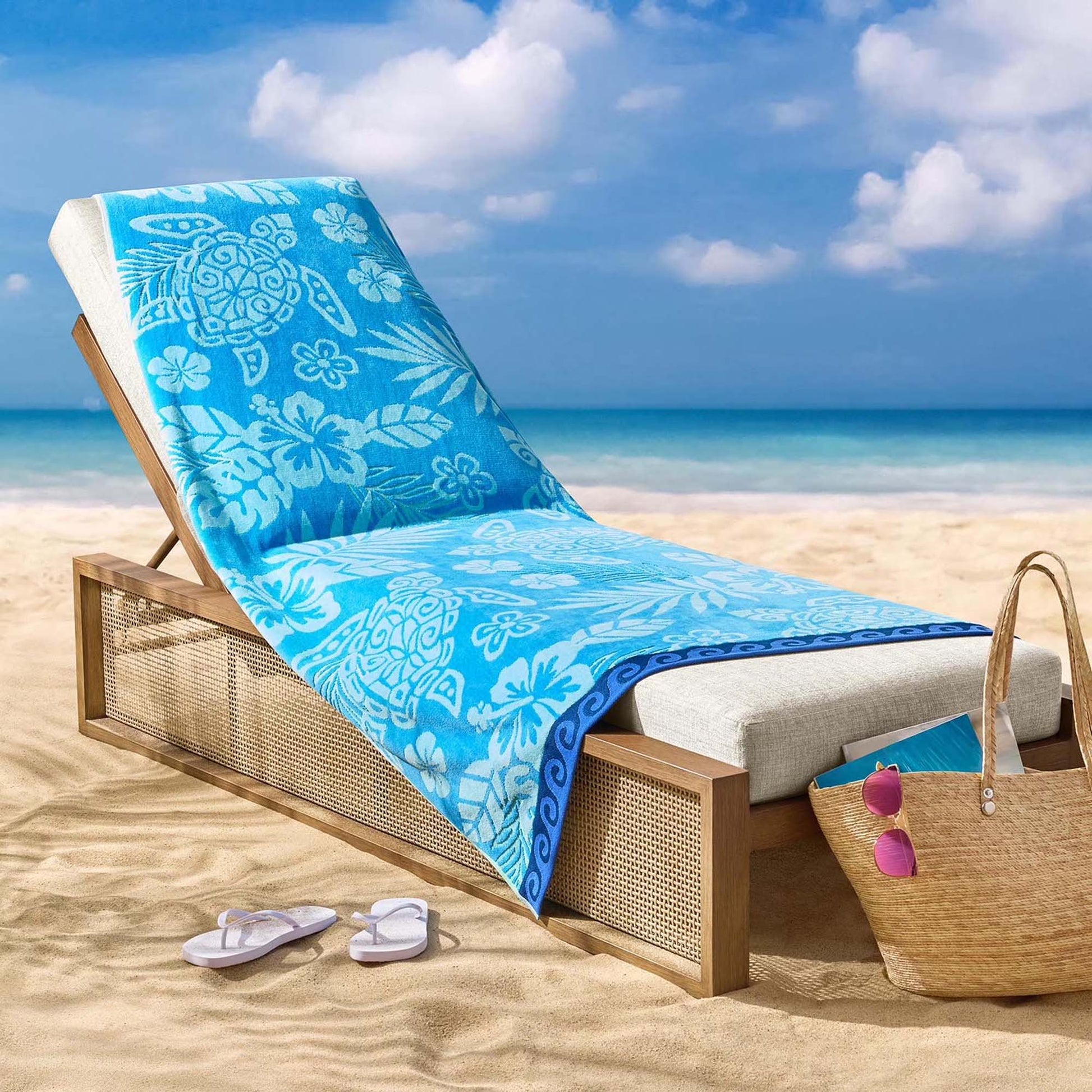 Personalized 40 x 72 in. Turtles & Palms Beach Towel, product view
