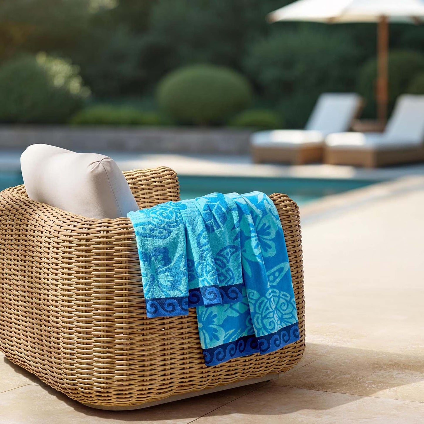 Personalized 40 x 72 in. Turtles & Palms Beach Towel, alternate product view 1